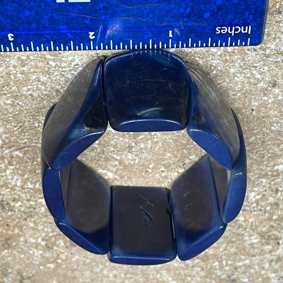 NEW IMPRESSIVE TAGUA BLACK BLUE NATURAL DYED VEGETABLE IVORY NUTS BRACELET - Picture 5 of 9